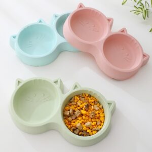 Cat Shape Double Food Bowl