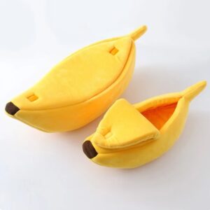 Semi Enclosed Banana Shape Cat Bed